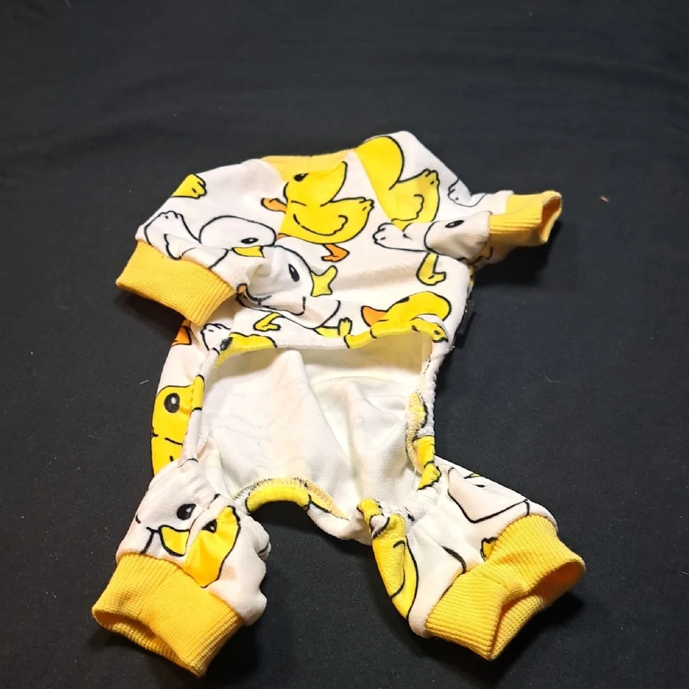 Yellow Duck Print Dogs One Piece Jamies
